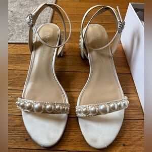 Betsey Johnson Tina Pearl-Embellished sandals size 8